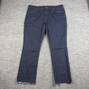 Lauren Ralph Lauren Jeans Womens 16 Dark Blue Straight Raw Hem Stretch Denim